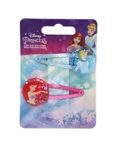 Hair clip for children, Princess, blue/pink, 2 pieces