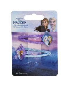 Children's hair clips, Frozen II, sky blue/purple, 2 pieces