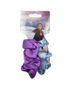 Llastik flokësh për fëmijë, Frozen II, poliestër, lejla/bojeqiell, 2 copë