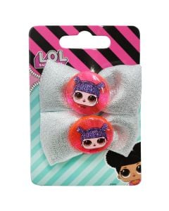 Kapëse flokësh për fëmijë, LOL Surprise, fjongo, blu, 2 copë