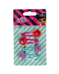 Kapëse flokësh për fëmijë, LOL Surprise, rozë/blu, 4 copë