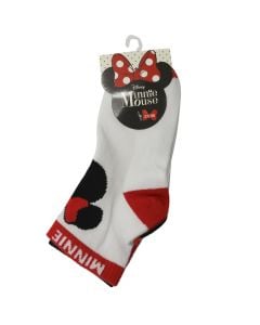 Corape për fëmijë, Minnie Mouse, pambuk, e bardhë/e kuqe, 2 palë