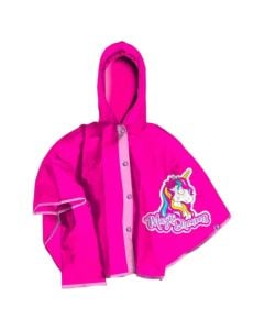 Rain cape for children, Unicorn, pink, 1 piece