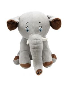 Plush toy, Elephant, polyester, gray, 35 cm, 1 piece