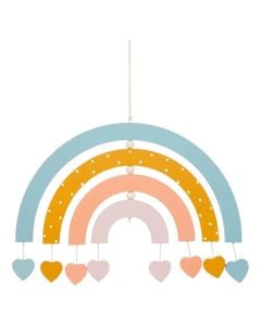 Decorator for children's room, Rainbow, wood and cotton, mix, 30x20 cm, 1 piece