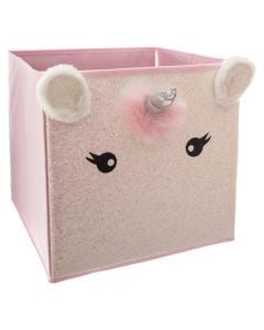 Storage box for children, Unicorn, 31x29x29 cm, pink, 1 piece