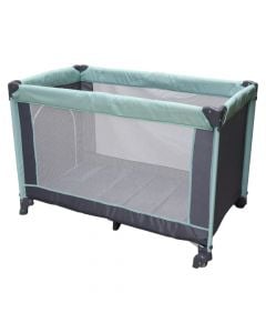 Portable baby bed, aluminum/polyester, pink/mint, 115x65x77 cm, 1 level, 1 piece
