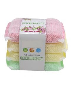 Cleaning sponge, 12.5 cm, mixed, 4 pieces, 1 pack