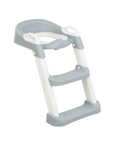 Children's toilet seat, Kikka boo, with stairs, plastic, 36x39x22 cm, gray and white, 1 piece