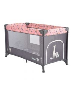 Portable baby bed, Cangaroo, Safari, 125x65 cm, pink and gray, 1 piece