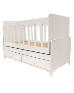 Children's bed, MDF, with 1 drawer and swing, white, 135x65x85 cm, 1 piece