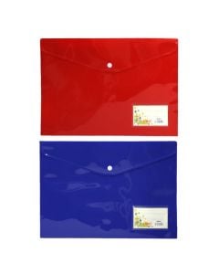 Folder with button, plastic, mixed, 1 piece