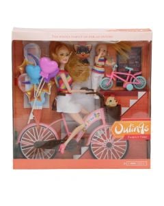 Lodër për fëmijë, kukull me bicikletë, mikse, 1 copë