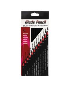 Set of wooden pencils, hardness 2H-8B, 12 pieces, 1 pack