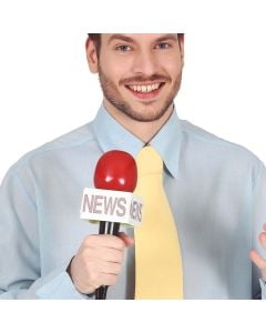 Mikrofon raportimi, NEWS, plastike, e kuqe dhe e zezë, 25 cm, 1 copë