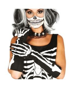 Doreza skeleton, për halloween, 40 cm, e zezë dhe e bardhë, 1 palë