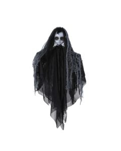 Dekoruese me varje për halloween, fantazëm femër, e zeze, plastike/poliestër, 50 cm, 1 copë