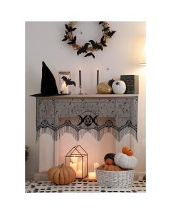 Fireplace decoration, halloween, polyester, 155x60 cm, black, 1 piece