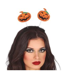 Halloween headband, pumpkin, polyester, orange, 1 piece