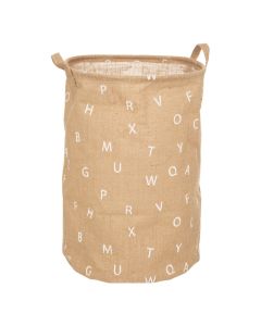 Storage basket, polyester, Alphabet, beige, 49x35x35 cm, 1 piece