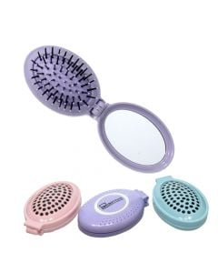 Hair comb with mirror, IDC, folding, 8.5x4.5x2.8 cm, mixed, 1 piece