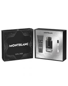 Set per meshkuj, Montblanc, Explorer, parfum EDP 100 ml+ mini parfum EDP 7.5 ml, xhel dushi 100 ml, 1 pako