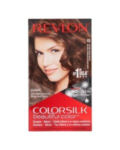 Hair dye, Revlon, 46, medium golden chestnut brown 2L, 3D color