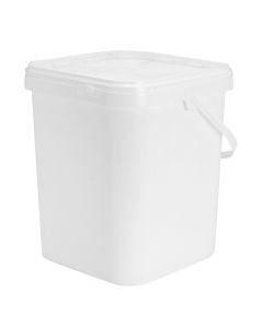 Plastic bucket, square, white, 20 liters, 1 piece