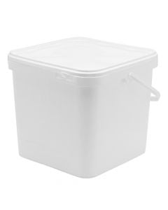 Plastic bucket, square, white, 10 liters, 1 piece