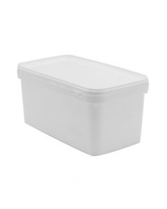 Plastic bucket, square, white, 3.1 liters, 1 piece