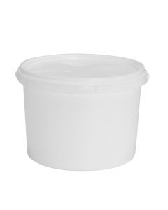 Plastic bucket, circular, white, 2.2 liters, 1 piece