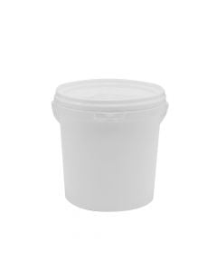 Plastic bucket, circular, white, 1.2 liter, 1 piece