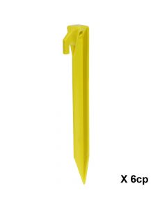 Camping accessories for your tent, 23 cm, yellow, 6 pieces, 1 pack