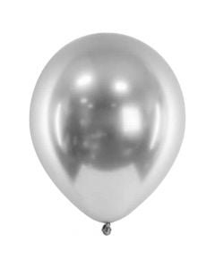 Balloon, Eco, silver, latex, 30 cm, 100 piece, 1 pack