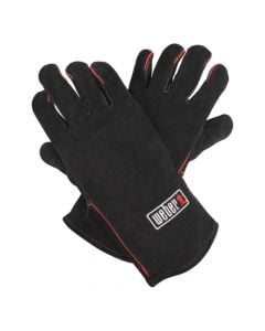 Barbecue gloves, Weber, leather, anti-heat, black, 1 pair