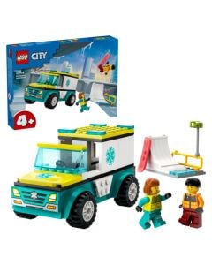 Toy for children, Lego, City, Emergency ambulance and snowboarder, +4 years, 1 piece