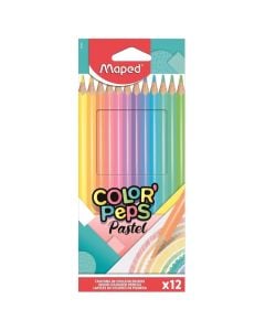 Colored pencils, Maped, Pastel, 12 colors, 1 pack