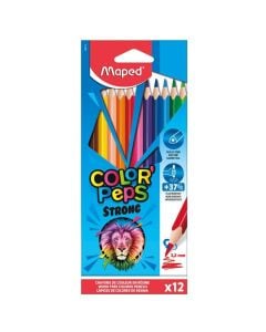 Colored pencils, Maped, Peps Strong, 12 colors, 1 pack