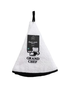 Peshqir dore për kuzhinë, rrethor, pambuk, 60 cm, e bardhë, 1 copë