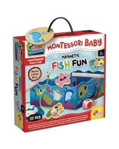 Toy for children, Montessori, Magnetic fish fun, wooden, 32 parts, +3 years, 1 piece