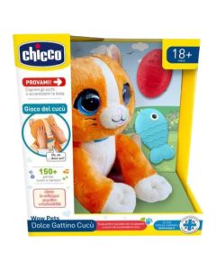 Baby toy, Chicco, Wow Pets, Dolce Gattino Cucu, plush, mixed, +18 months, 1 piece