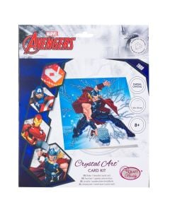 Crystal art card, Craft buddy, Captain America, 18x18 cm, +8 years, 1 piece