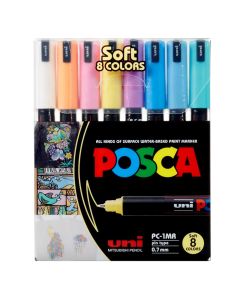 UNI MARKER POSCA PC-1MR PAKO 8 COPE NGJYRAT PASTEL