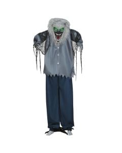 Ujk dekorues halloween, me këmbë, drita, zë dhe lëvizje, 210 cm, mikse, 1 copë