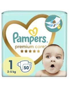 Pampers for children, Premium Care 1, 2-5 kg, 50 pieces, 1 package