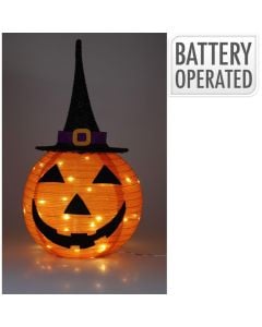 Dekorues halloween, kungull me kapele, e palosshme, 63 cm, mikse, 1 copë