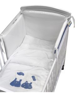 Jorgan për fëmijë, me anësore krevati, "Rubacori", bardhë-blu
