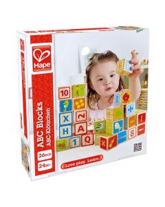 Lodër për fëmijë, Hape, ABC Blocks, druri, 24 pjesë, +2 vjec, 1 copë