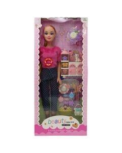 Lodër për fëmijë, kukull me aksesorë, 26x7x59 cm, mikse, 1 copë