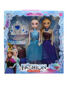 Lodër për fëmijë, kukull, Elsa/Anna, me aksesorë, 28 cm, mikse, 1 copë